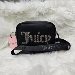 Juicy Couture Gothic Black Obsession Crossbody Shoulder Bag Studded NEW